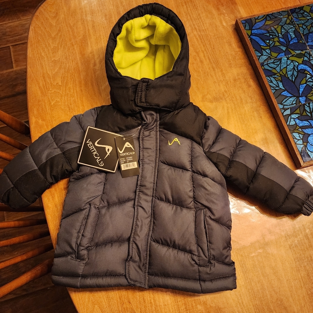 NWT Kids Black and Yellow Puffer Jacket